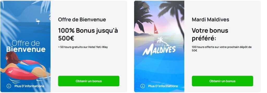 Bonus du casino Millionz